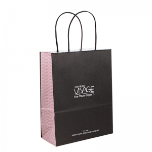 Logo -ul pentru mâncare pentru a cumpăra Baguri de hârtie personalizate Kraft cu mânere