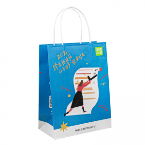 pungi de hârtie de hârtie Kraft pungi de hârtie cu amănuntul Preț Preț pungă de hârtie reciclată cu mâner Kraft pentru cumpărături