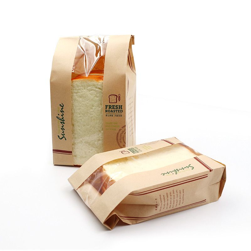 Pungi de ambalare a hârtiei cu pâine maro cu ferestre FCS SGS FDA Certificat